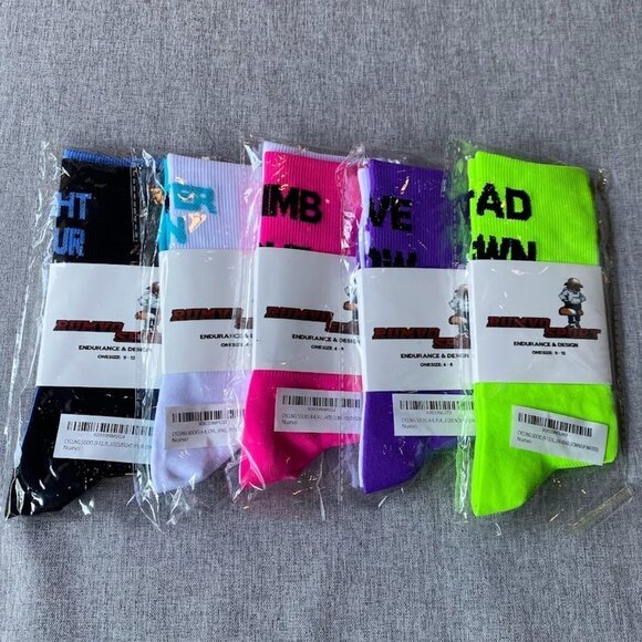 5 Pairs Athletic Socks Women and Men - Sport Bicycle Socks, Adult Size 4-8 - Picture 2 of 9